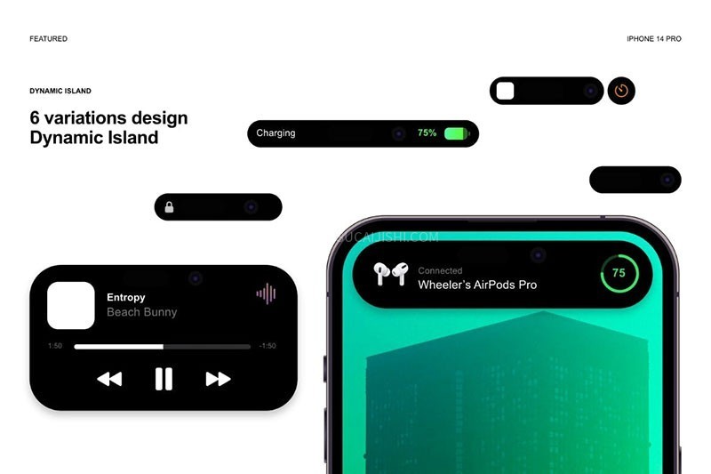iPhone 14 Pro 灵动岛设计展示样机模板